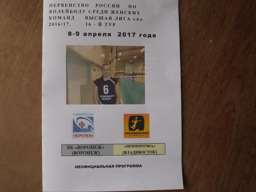 ВК ВОРОНЕЖ - ПРИМОРОЧКА Владивосток 8-9.04.2017