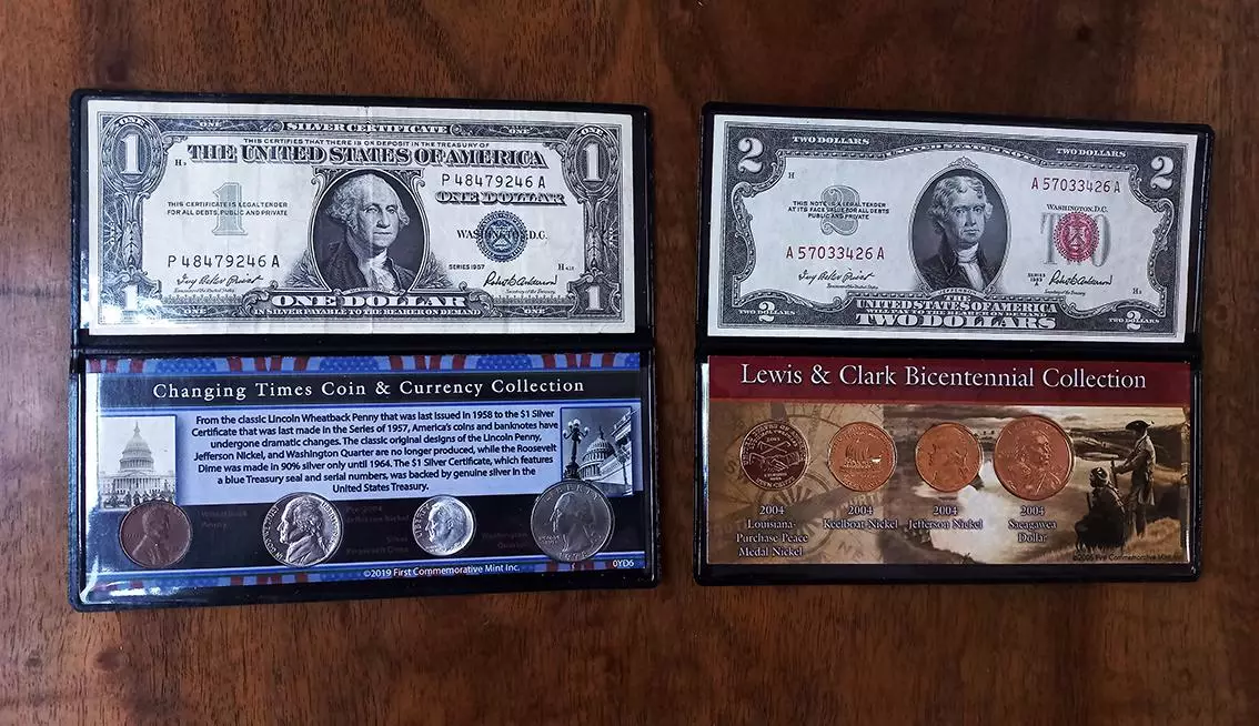 Доллары США 1$ и 2$. Истиные коллекционные купюры. Оригинал.