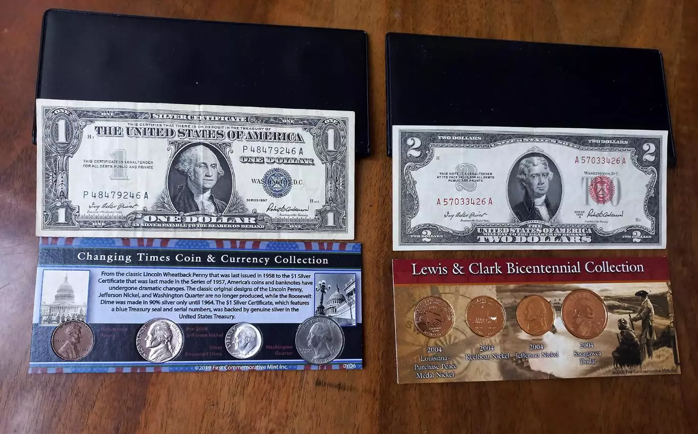 Доллары США 1$ и 2$. Истиные коллекционные купюры. Оригинал. 6