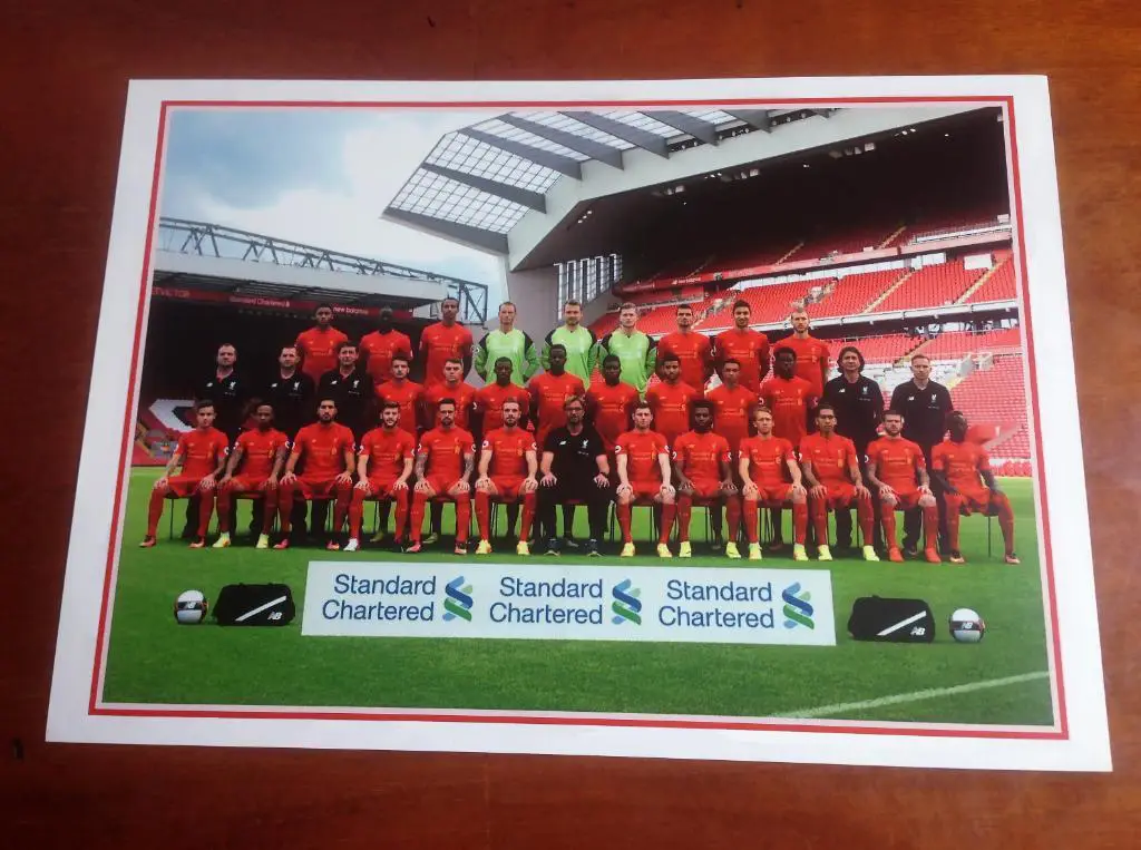 Карточка-фотография ФК Ливерпуль сезона 2016-17.