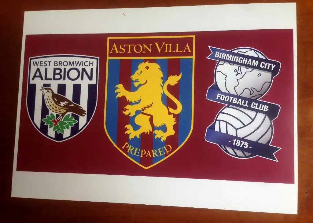 Вест Бромвич, Астон Вилла, Бирмингем сити - карточка-фото 1987-88. 1