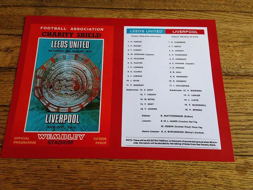 Карточка-фотография ФК Ливерпуль 1974 года. 1