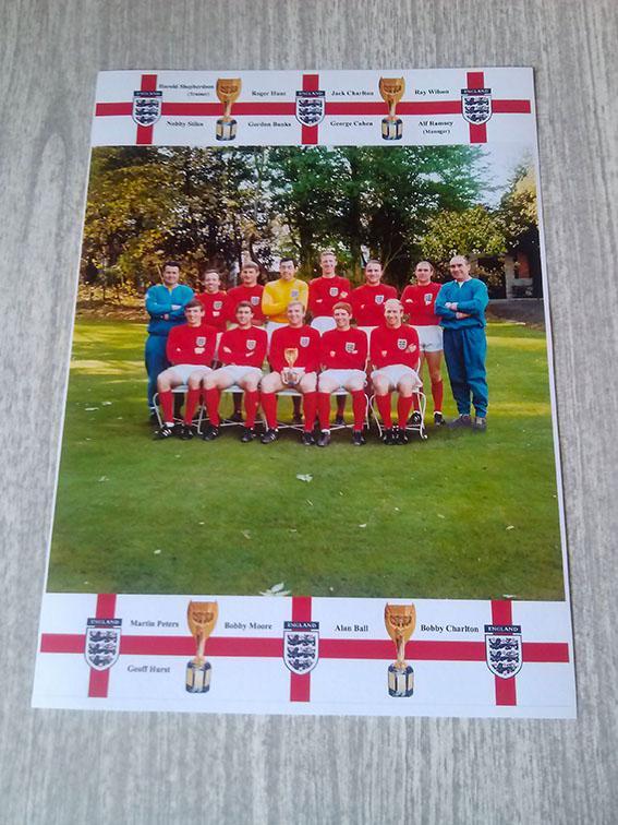 Карточка-фотография сборной Англии 1966 года. Чемпионы Мира.