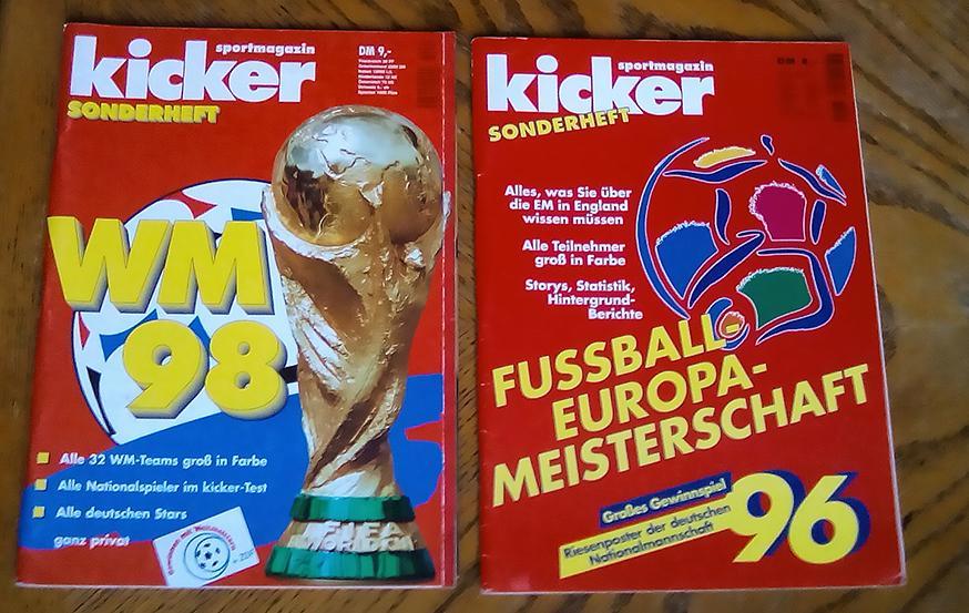 KICKER. Чемпионат Мира 98 г. и Чемпионат Европы 96 г. 2 журнала - 1 лотом.