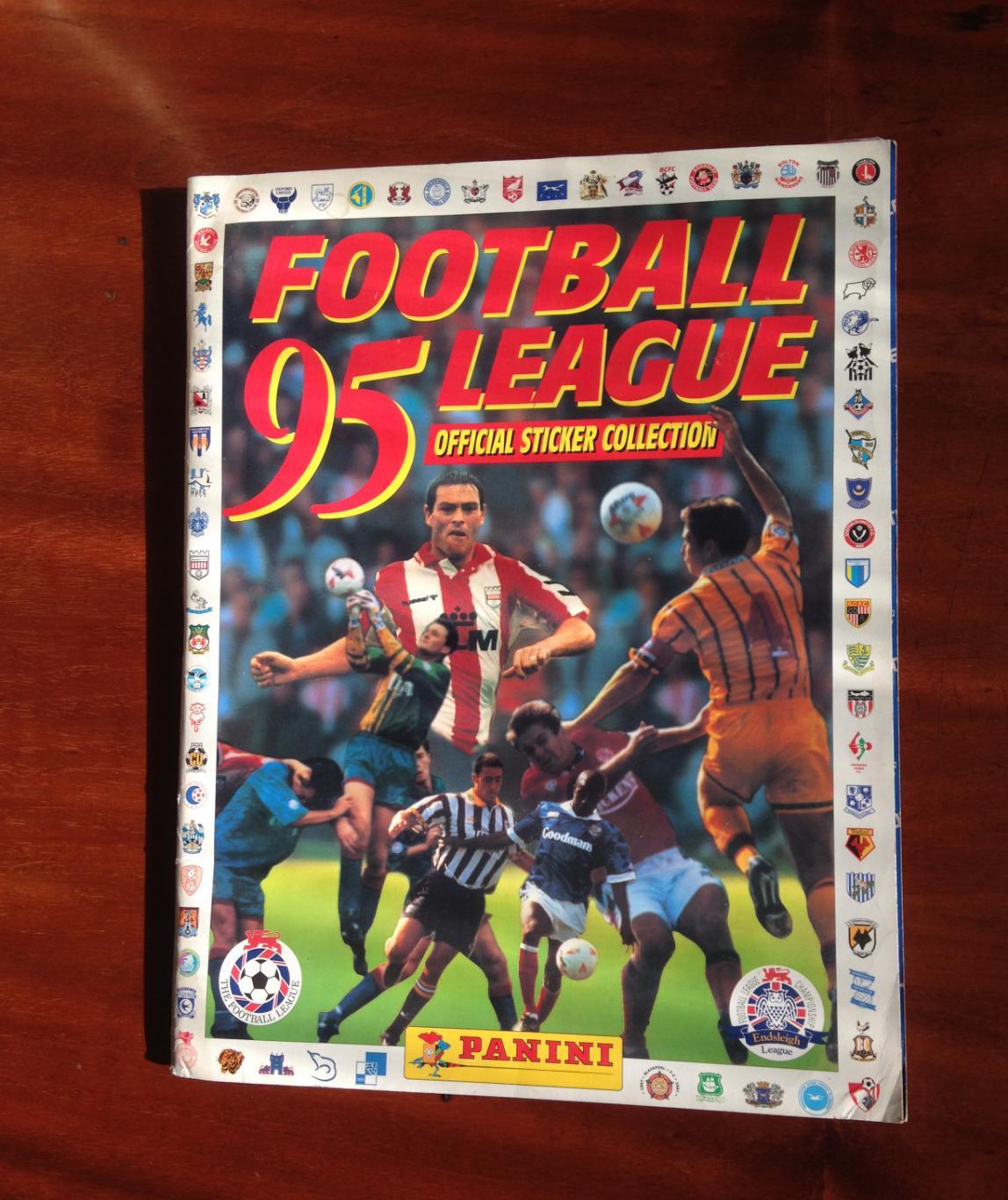 Panini Football League 1995 England. Полностью заполненный альбом.