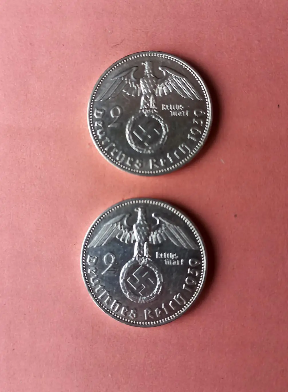 Старинные немецкие монеты 2 рейхсмарки + 5 рейхсмарок. Серебро. Оригинал. 4