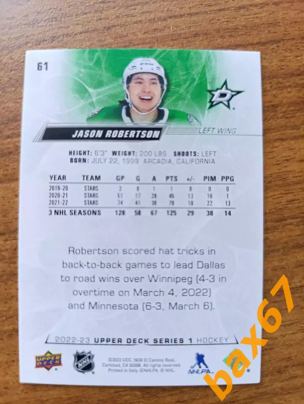 Robertson Jason,Робертсон,Даллас ,НХЛ....ф54. 1