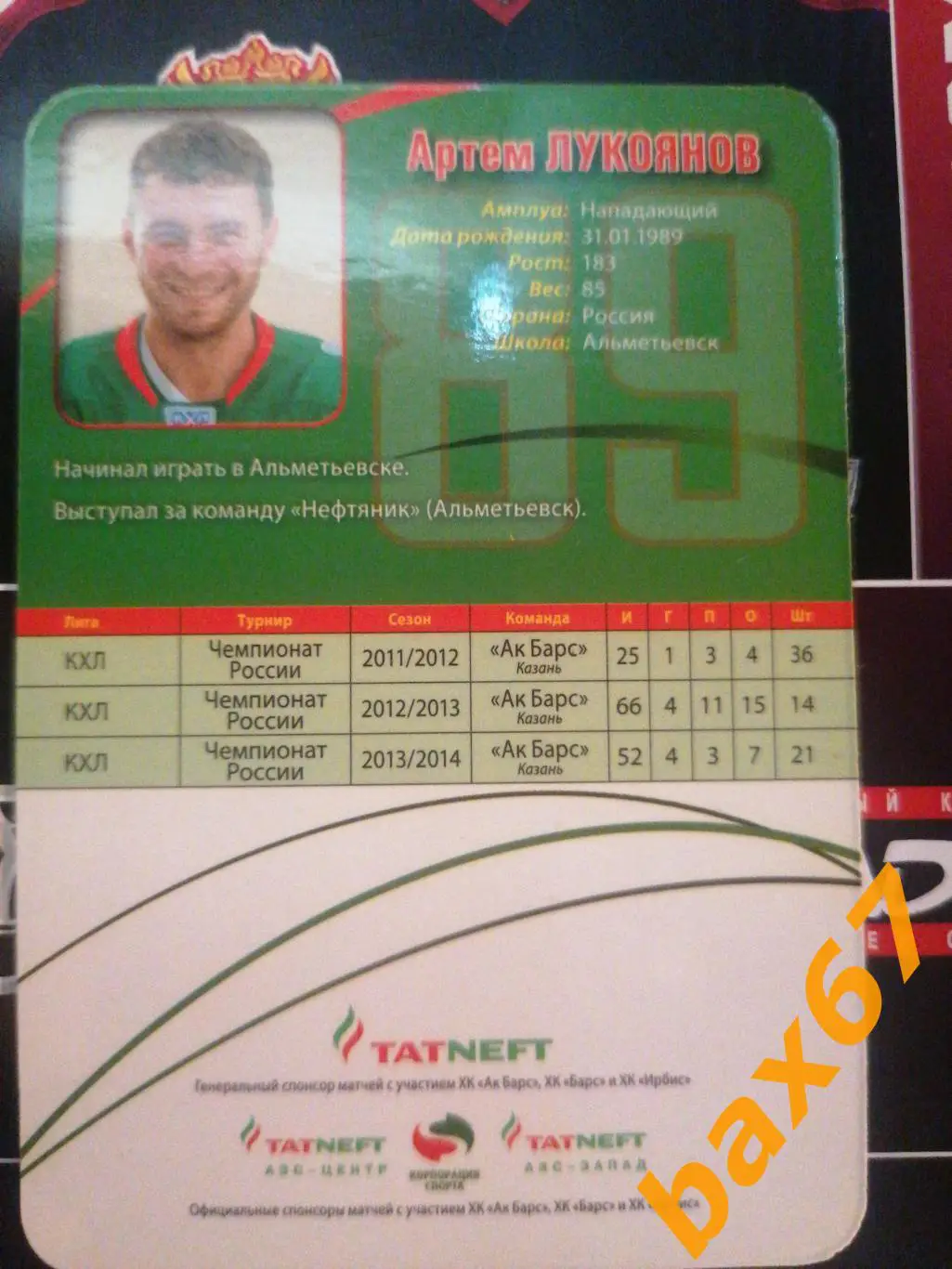 Ак Барс Казань Лукоянов Артём 1