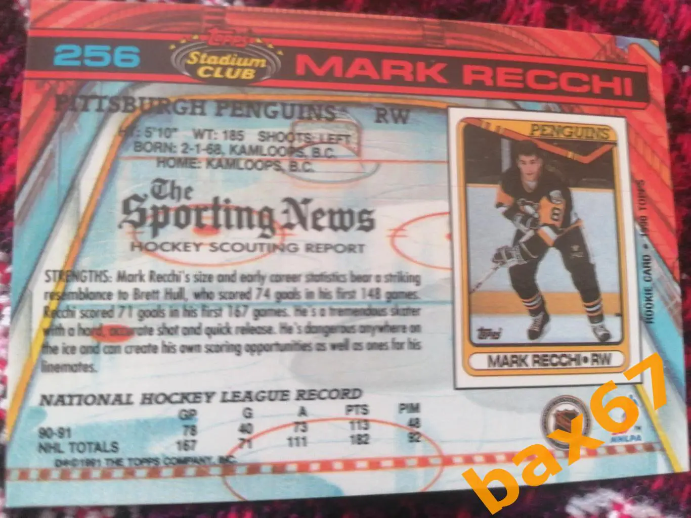 Toops 1991-Mark Recchi, Питсбург 1