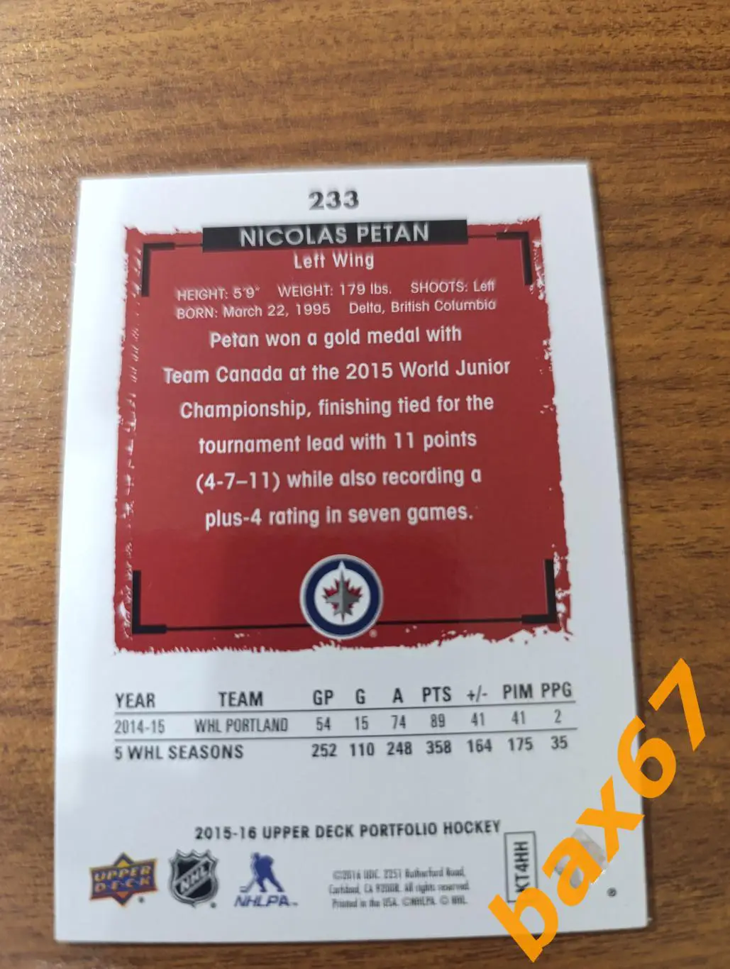 Петан Николас,Petan Nikolas,Винипег,К19 1