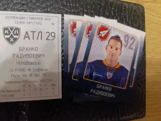 Коллекции стикеров КХЛ 2011/12,Атлант,Радивоевич Бранко