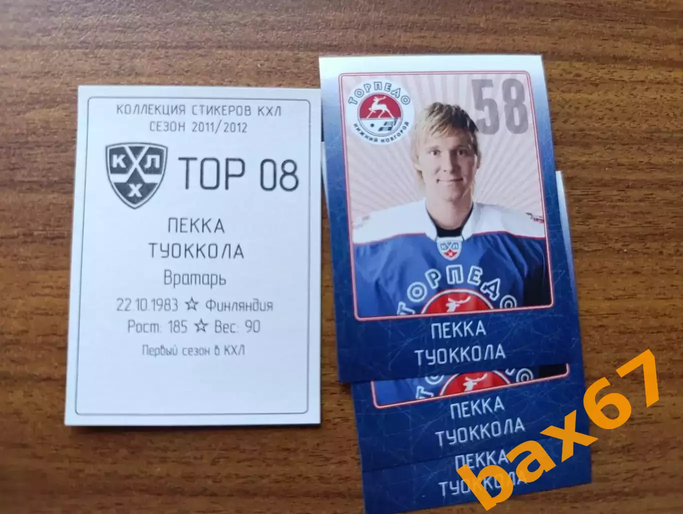 Коллекции стикеров КХЛ 2011/12, Торпедо Нижний Новгород ,Туоккола Пекка