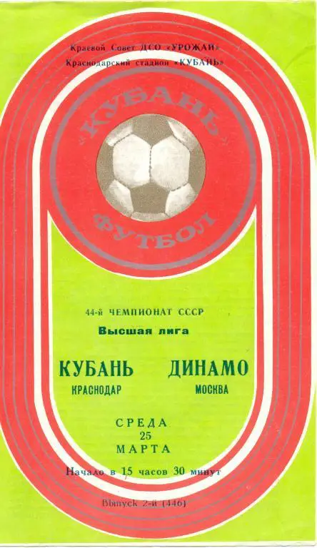 Кубань - Динамо Москва 1981