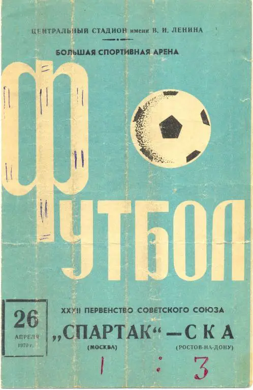 Спартак Москва - СКА Р/Д 1970