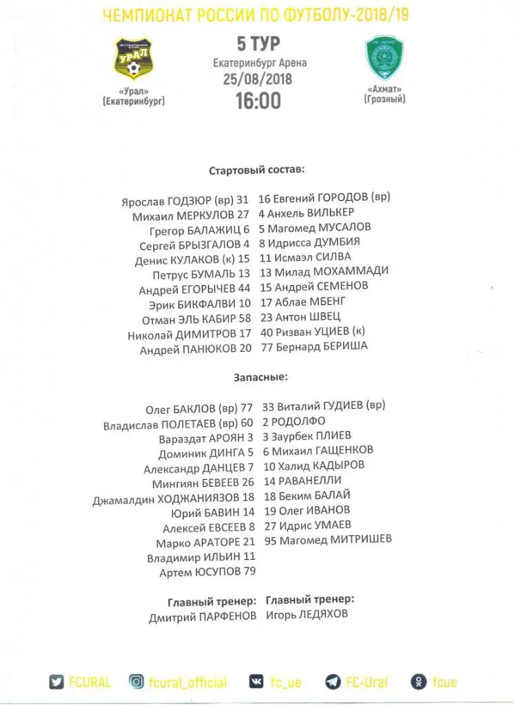 Урал - Ахмат