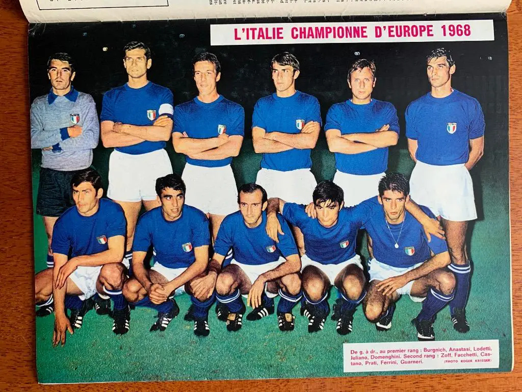 Football magazine Италия чемпион Европы 1968 2