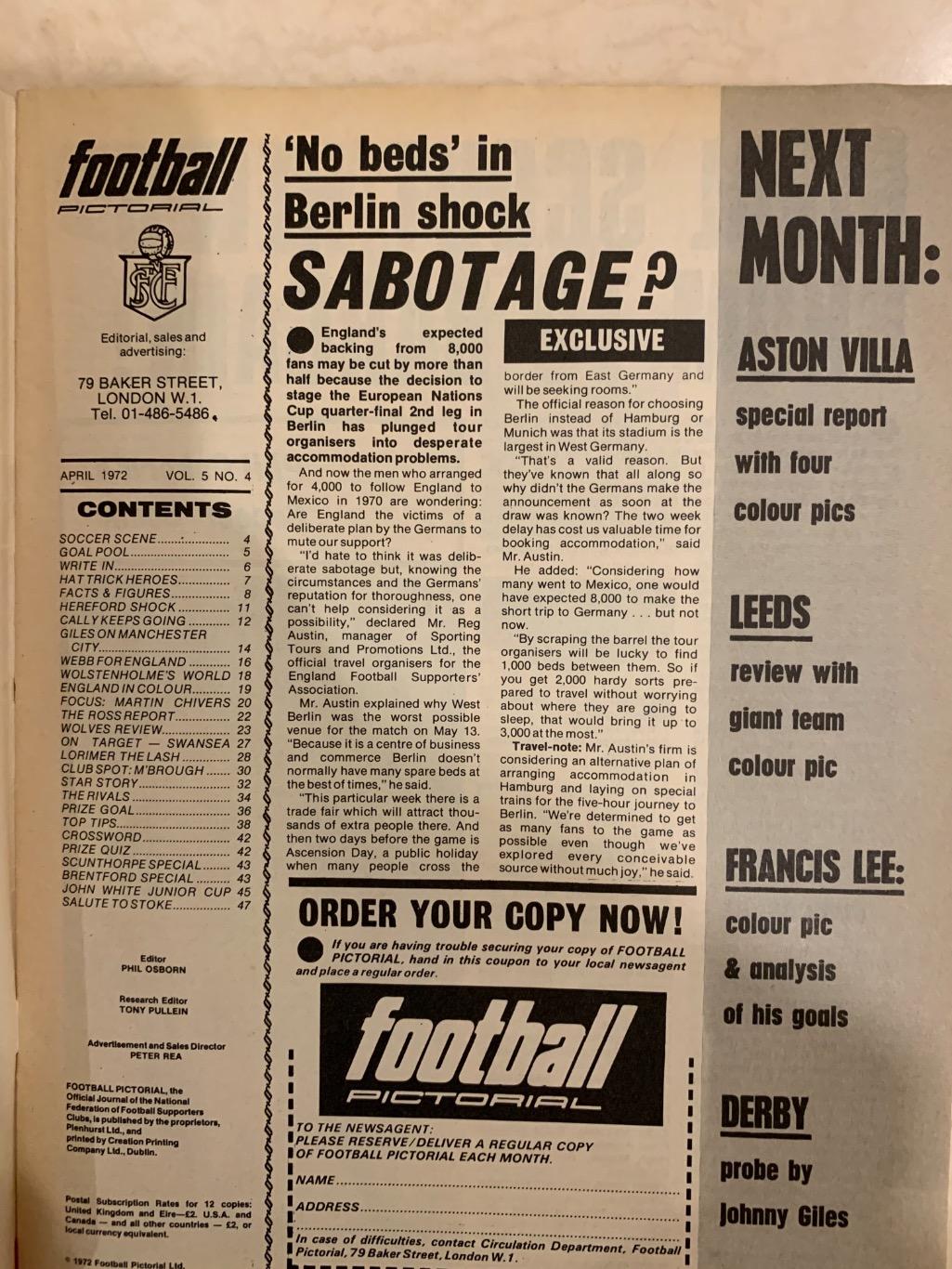 Football pictorial Wolves апрель 1972 6