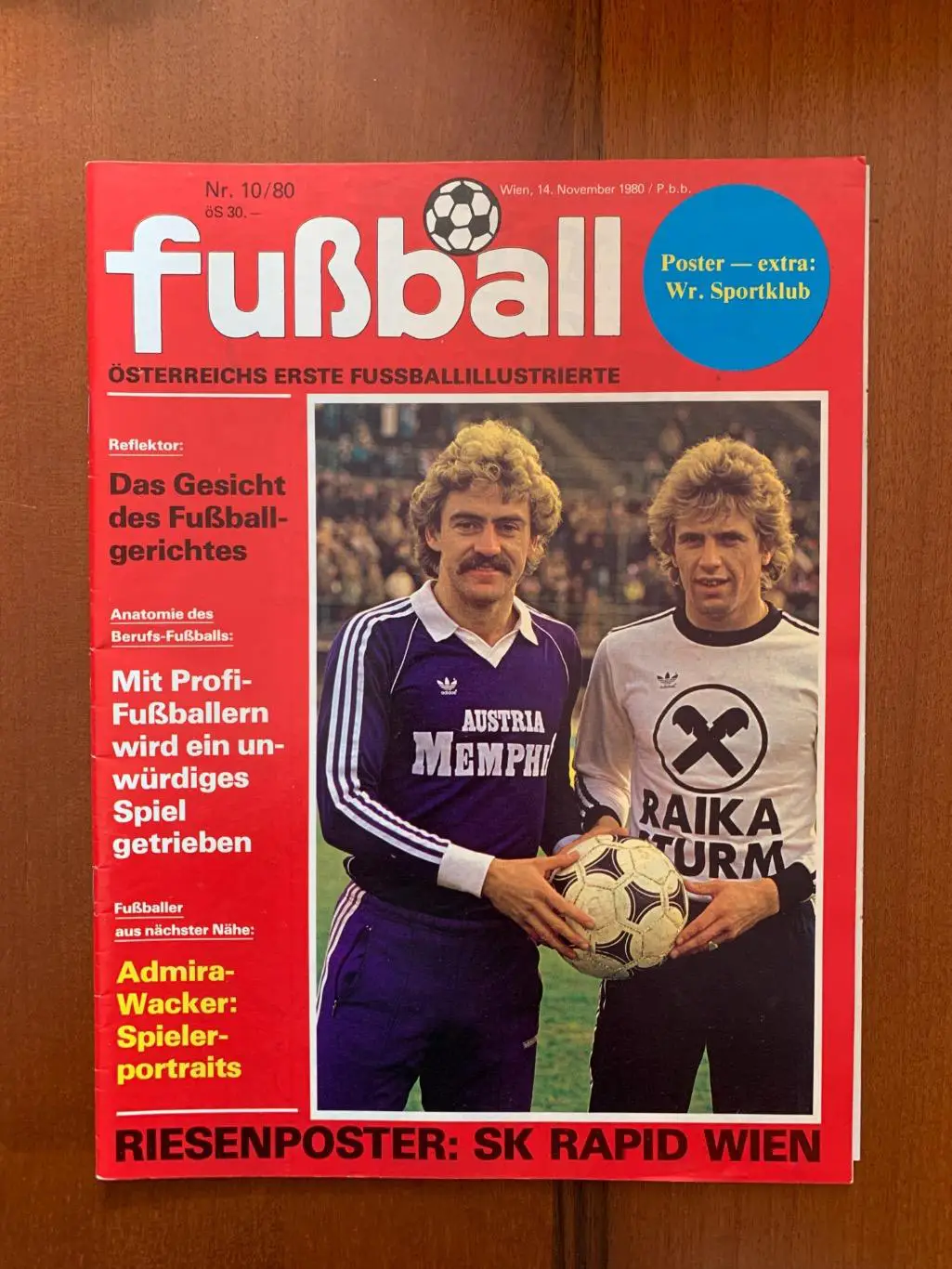 Фузбаль магазин 1980!Чемпионат Австрии ! Рапид ,Aустрия,Вена Редкость!