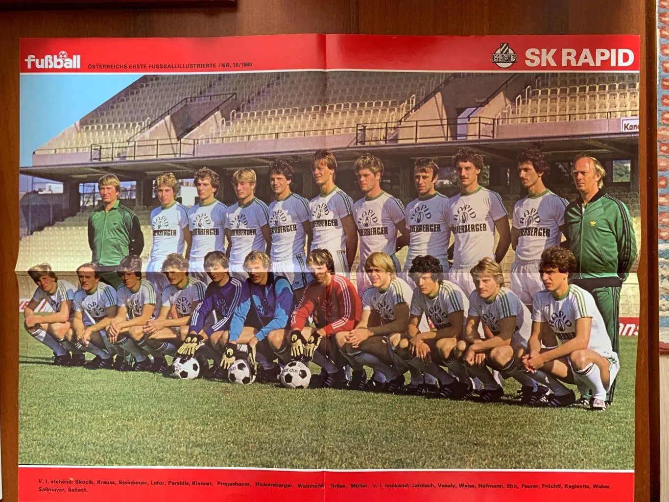 Фузбаль магазин 1980!Чемпионат Австрии ! Рапид ,Aустрия,Вена Редкость! 1