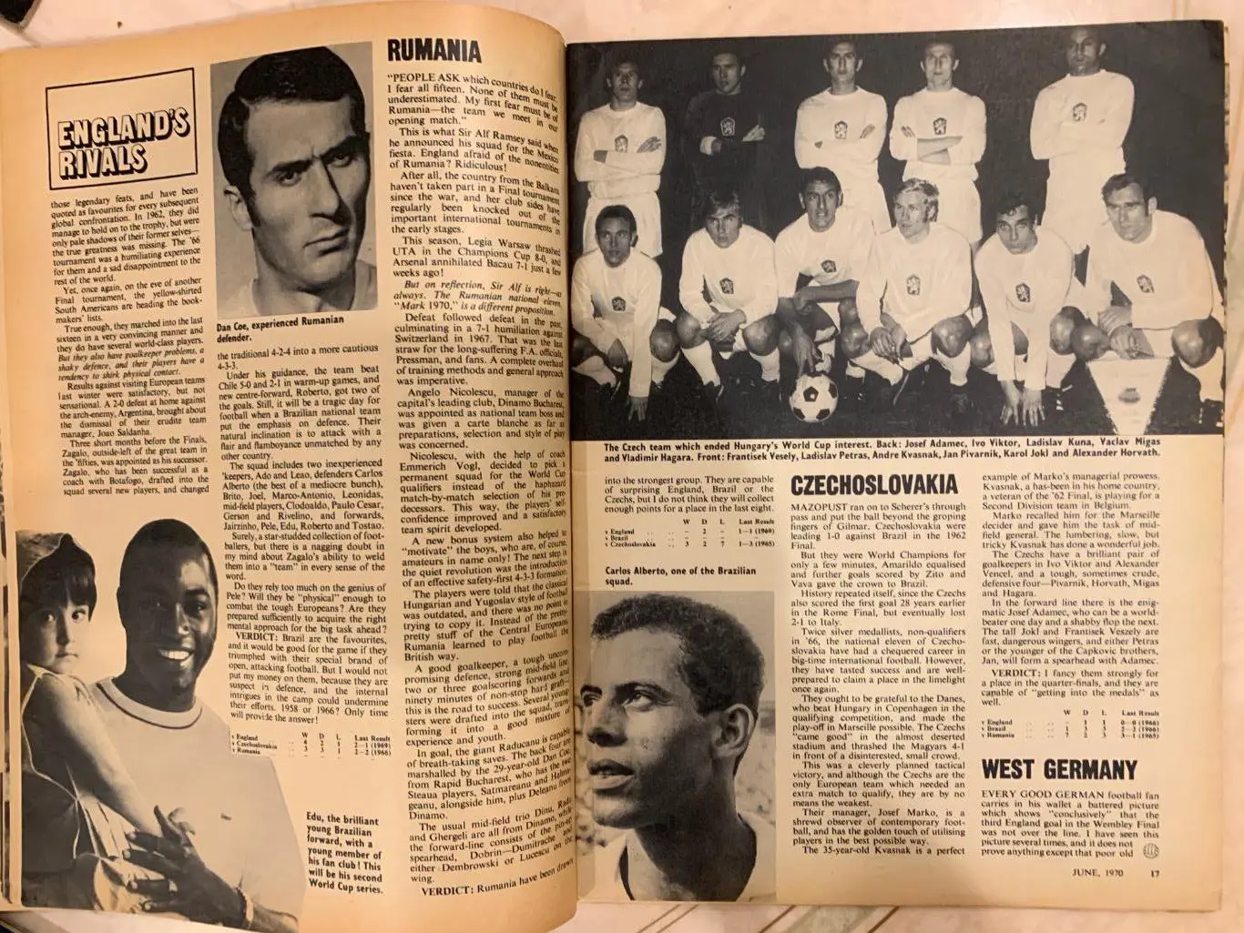 Football monthly1970- Представление участников чемпионата мира 1970 2