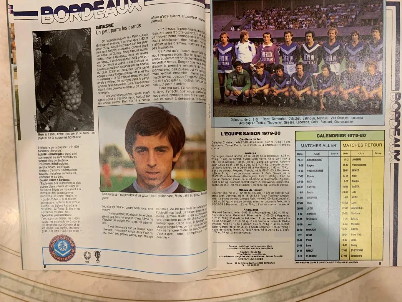 Mirror du football- представление участников чемпионата Франции 1979/80 3