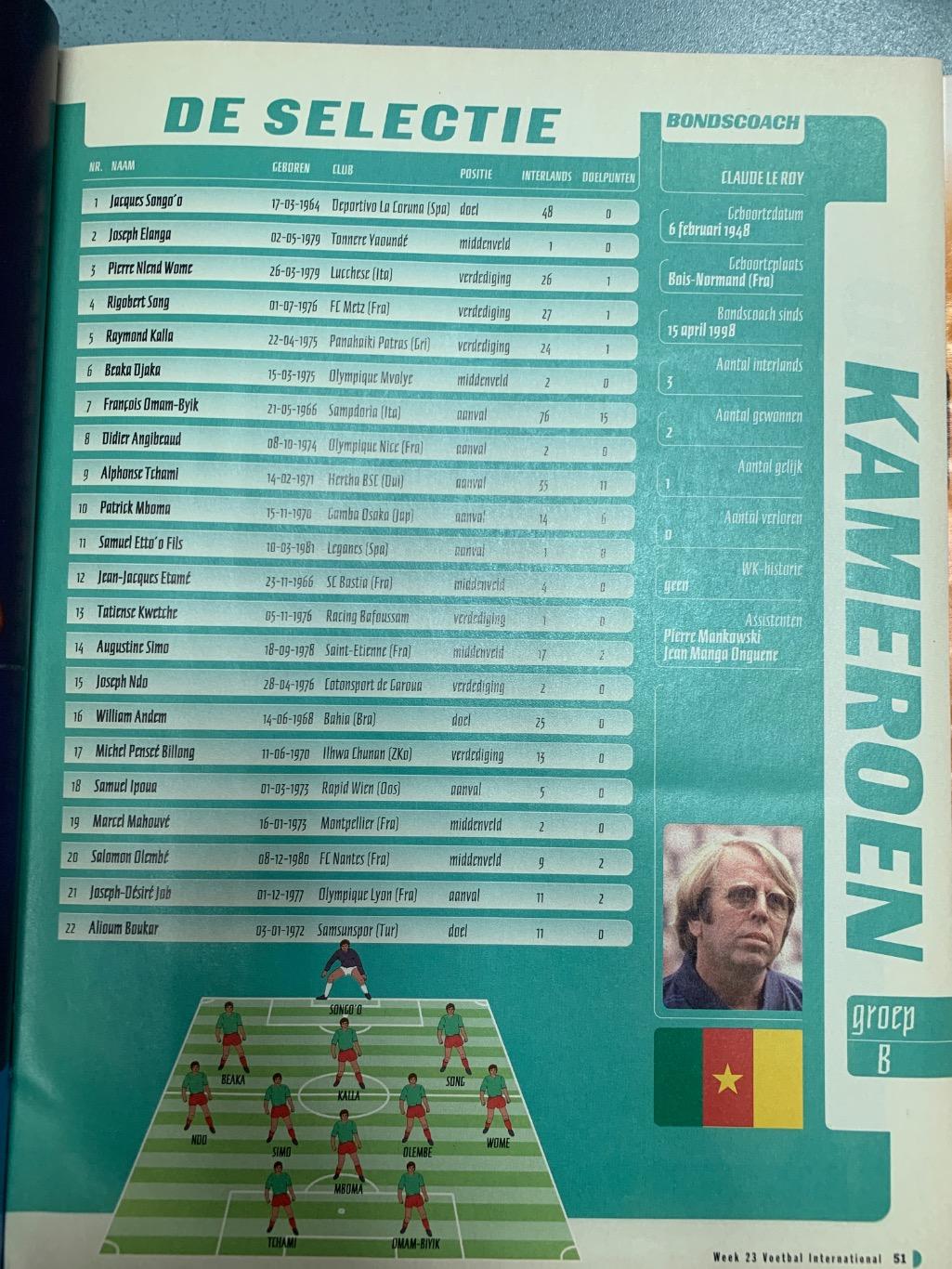 Voetbal international Представление ЧЕ 1996-ЧМ1998 6