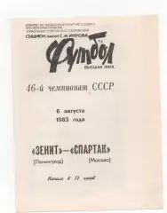 Зенит (Ленинград) - Спартак (Москва) - 1983.