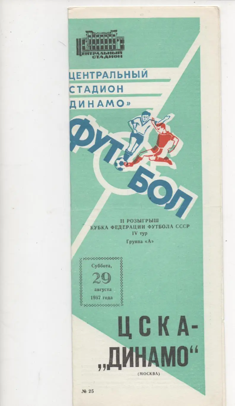 ЦСКА (Москва) - Динамо (Москва) - Кубок Федерации СССР - 1987.