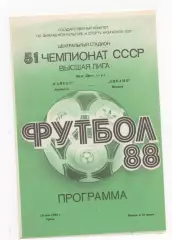 Кайрат (Алма-Ата) - Динамо (Москва) - 1988.