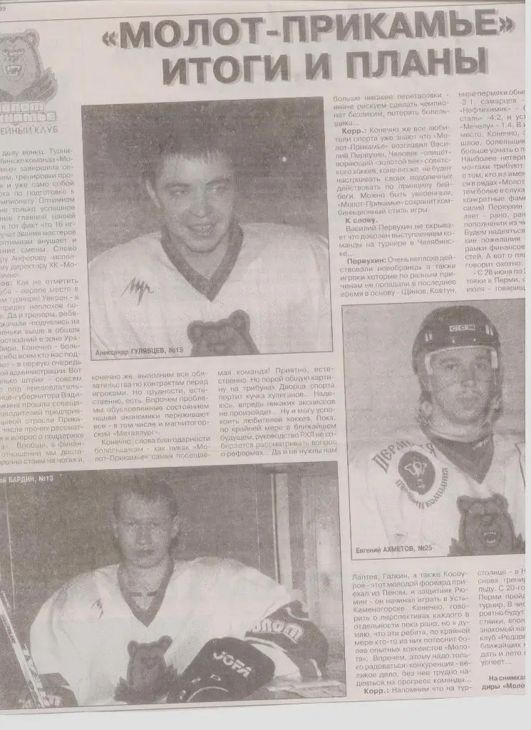 Публикация в СМИ: пермский хоккей