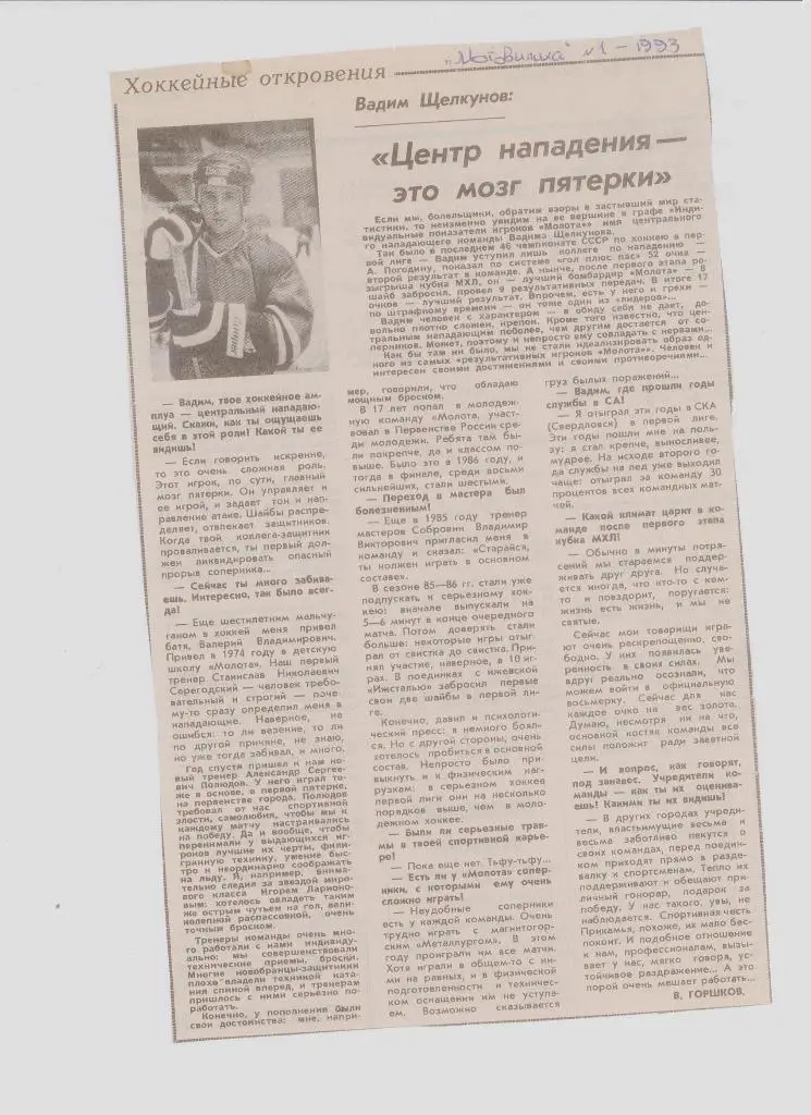Публикация в СМИ: пермский хоккей