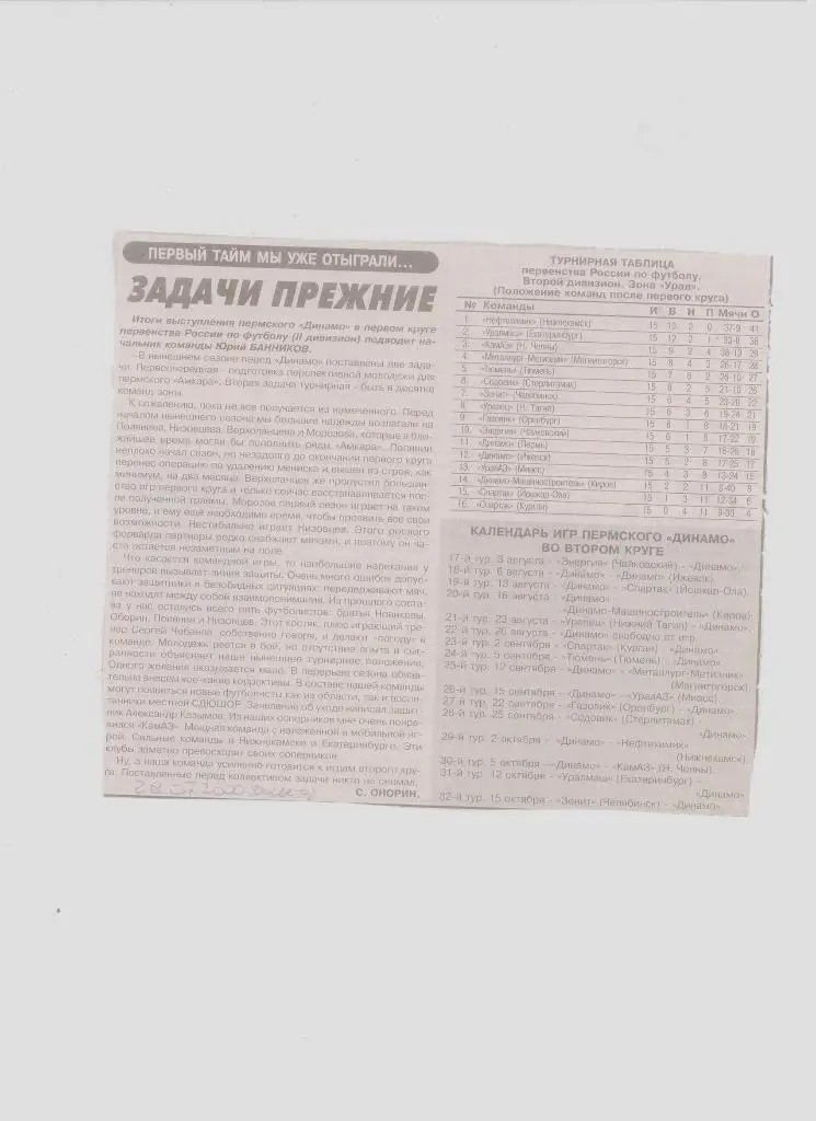 Публикация в СМИ: футбол в Прикамье