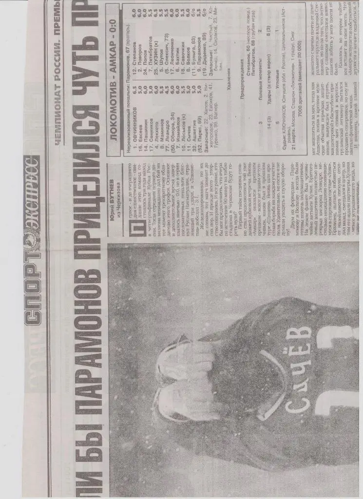 Публикация о пермском футболе