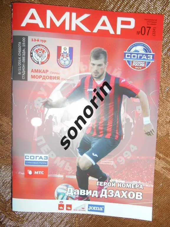 Амкар (Пермь) - Мордовия 2014