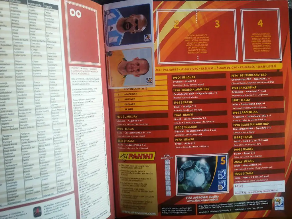 FIFA ЧЕМПИОНАТ МИРА ПО ФУТБОЛУ ЧМ 2010 АЛЬБОМ СТИКЕРОВ PANINI ПАНИНИ ЧИСТЫЙ 1
