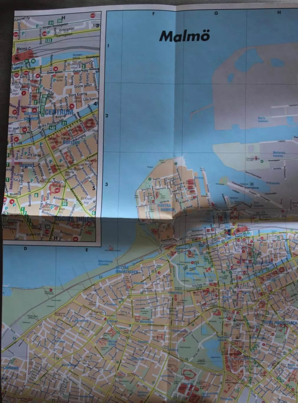 Карта Мальме (Швеция) на английском языке 2013 2