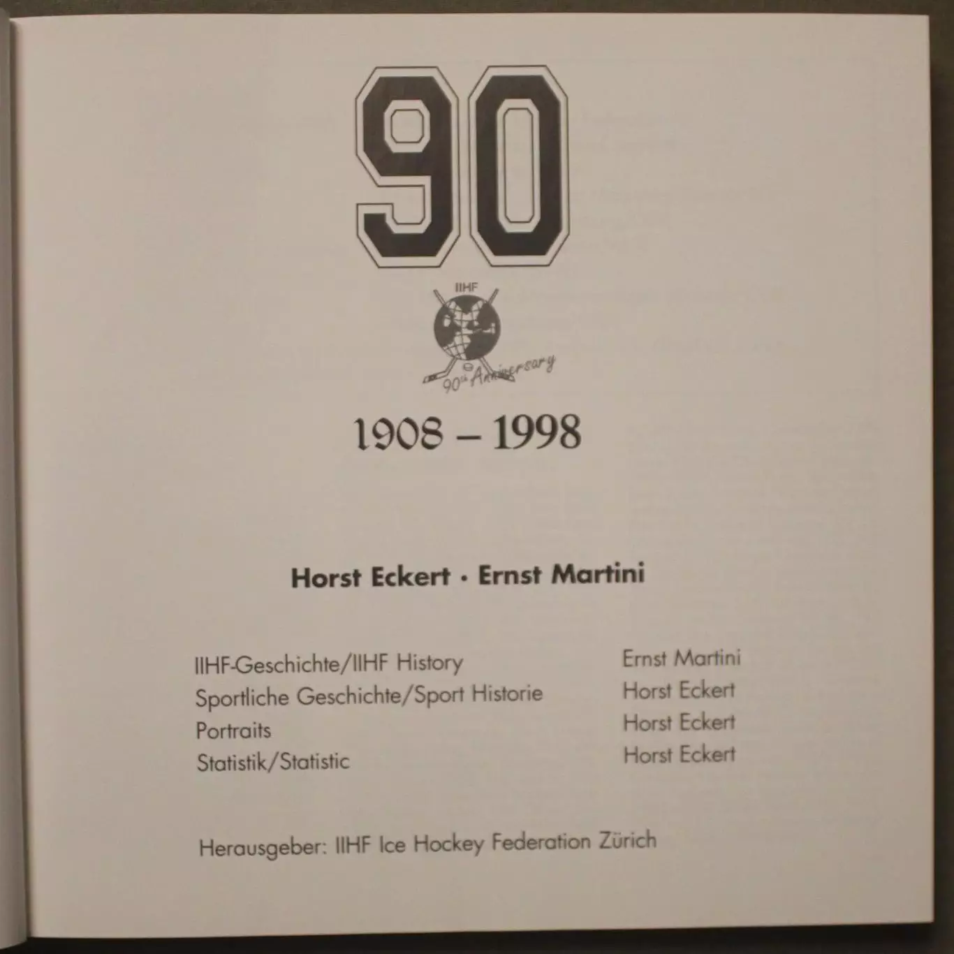 Хорст Эккерт, Эрнст Мартини 90 лет Международной федерации хоккея (ИИХФ) англ. 4