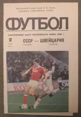 02.05.1985 сборная СССР - сборная Швейцарии отборочный матч чемпионата мира