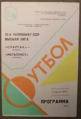 Спартак Москва - Металлист Харьков 08.04.1989