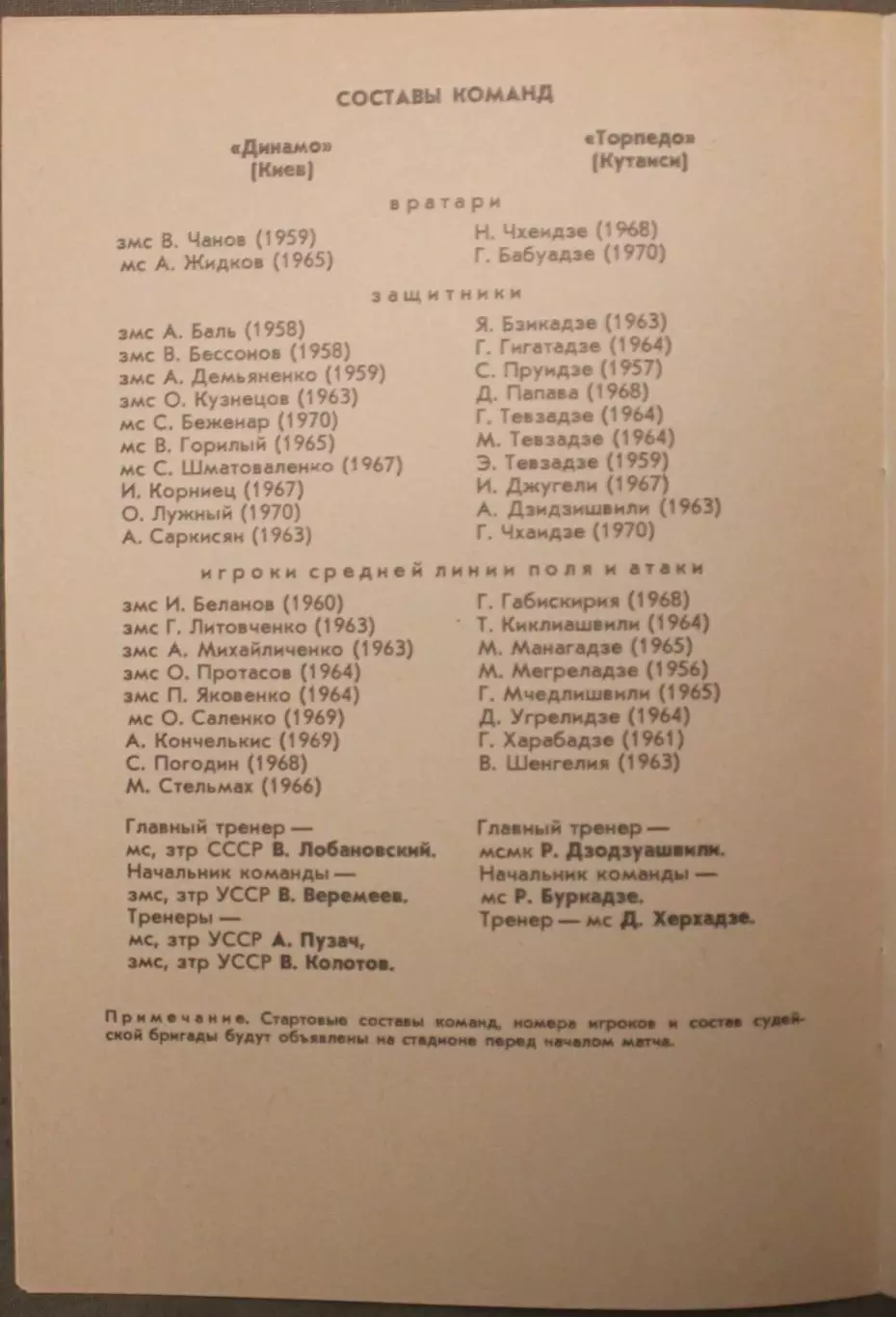 Динамо Киев - Торпедо Кутаиси 29.04.1989 4