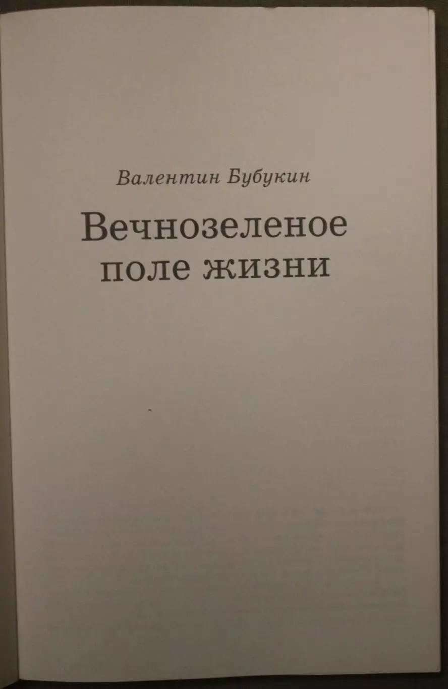 Валентин Бубукин Вечнозеленое поле жизни 2