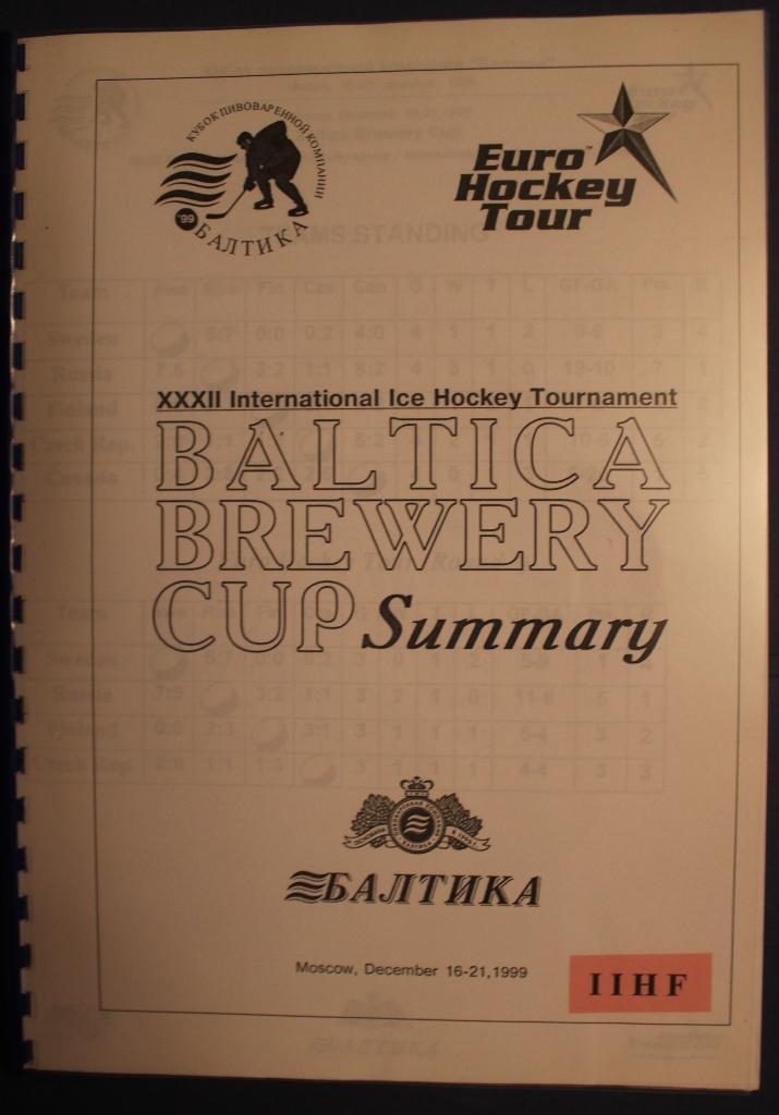 Хоккей Кубок Балтики 1999. Результаты