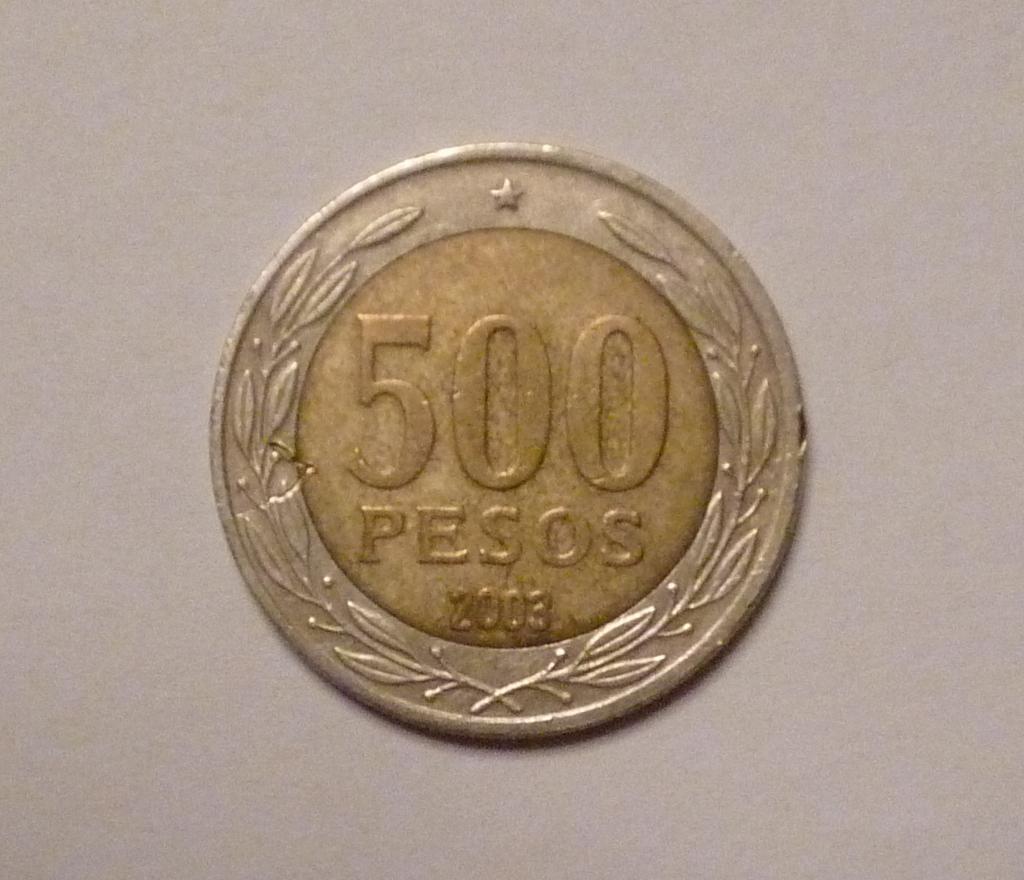 500 песо Чили 2003 биметалл