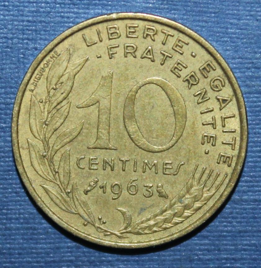 10 сантимов Франция 1963
