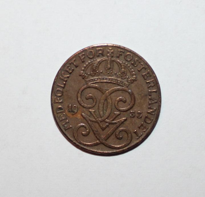2 эре Швеция 1933 бронза