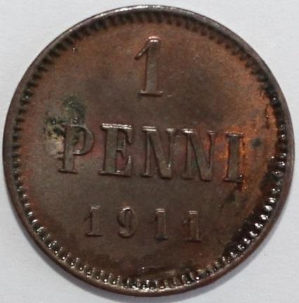 1 пенни Русская Финляндия 1911