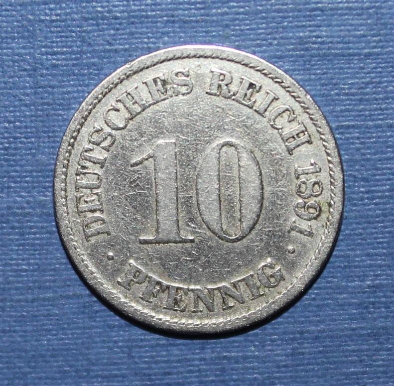 10 пфеннигов Германия 1891 а