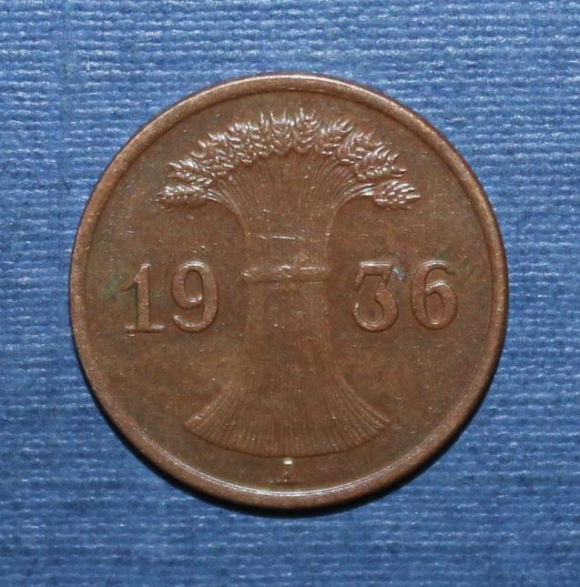1 рейхспфенниг Германия 1936 а 1