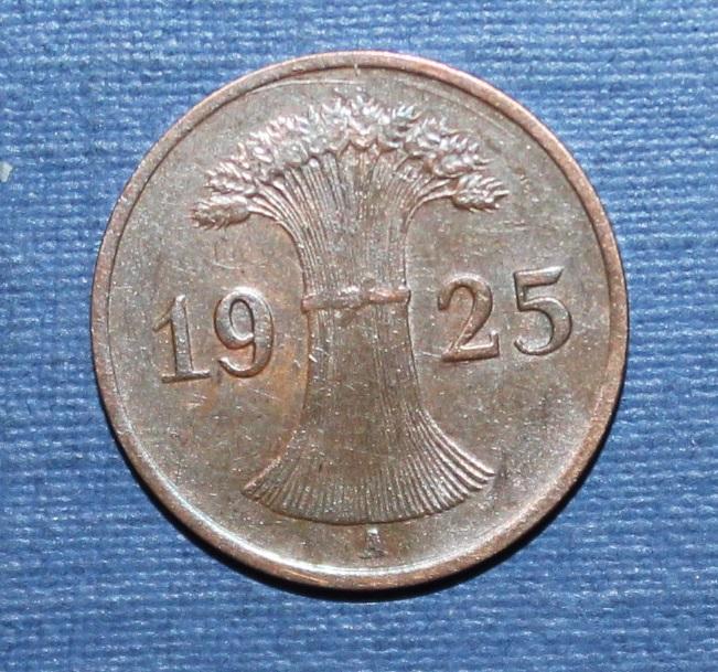 1 рейхспфенниг Германия 1925 а 1