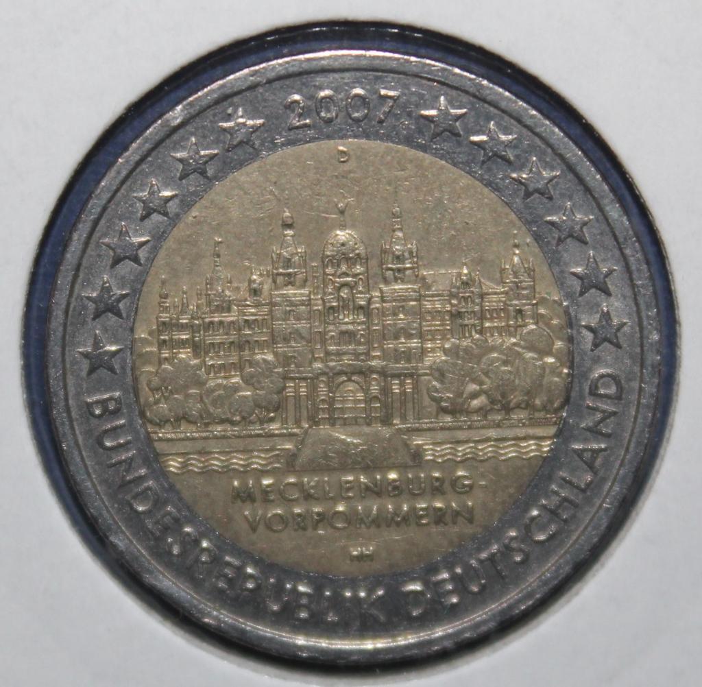 2 евро Германия 2007 D Мекленбург